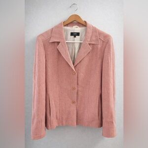 Zanella Italian Design Dusty Rose Pink Herringbone Tailored blazer Women’s sz 6